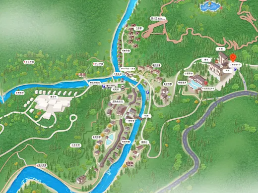 王五镇结合景区手绘地图智慧导览和720全景技术，可以让景区更加“动”起来，为游客提供更加身临其境的导览体验。